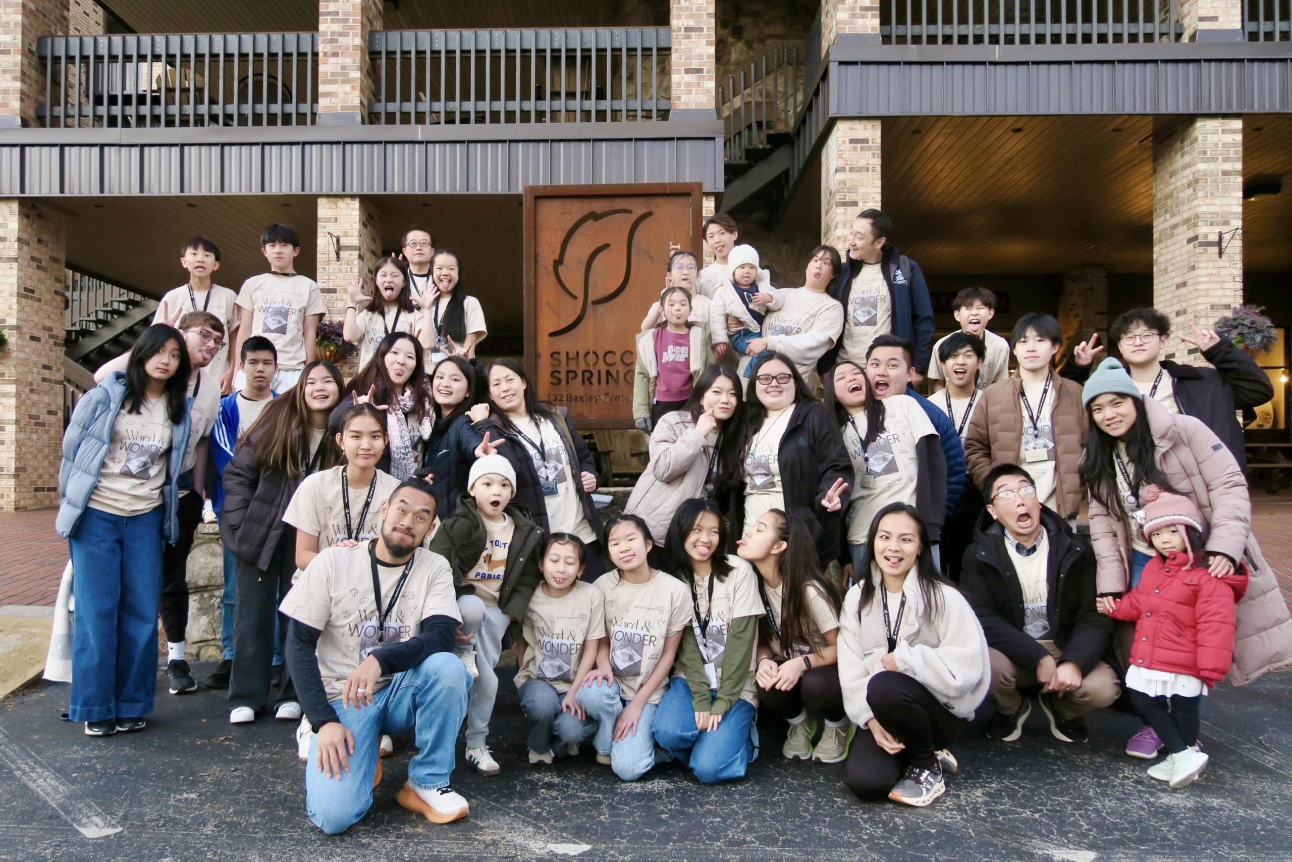 FCBCA Youth winter retreat group photo outdoors